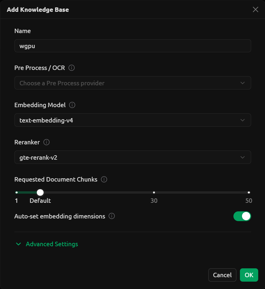 Cherry Studio 添加知识库