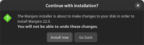 Continue with installation?