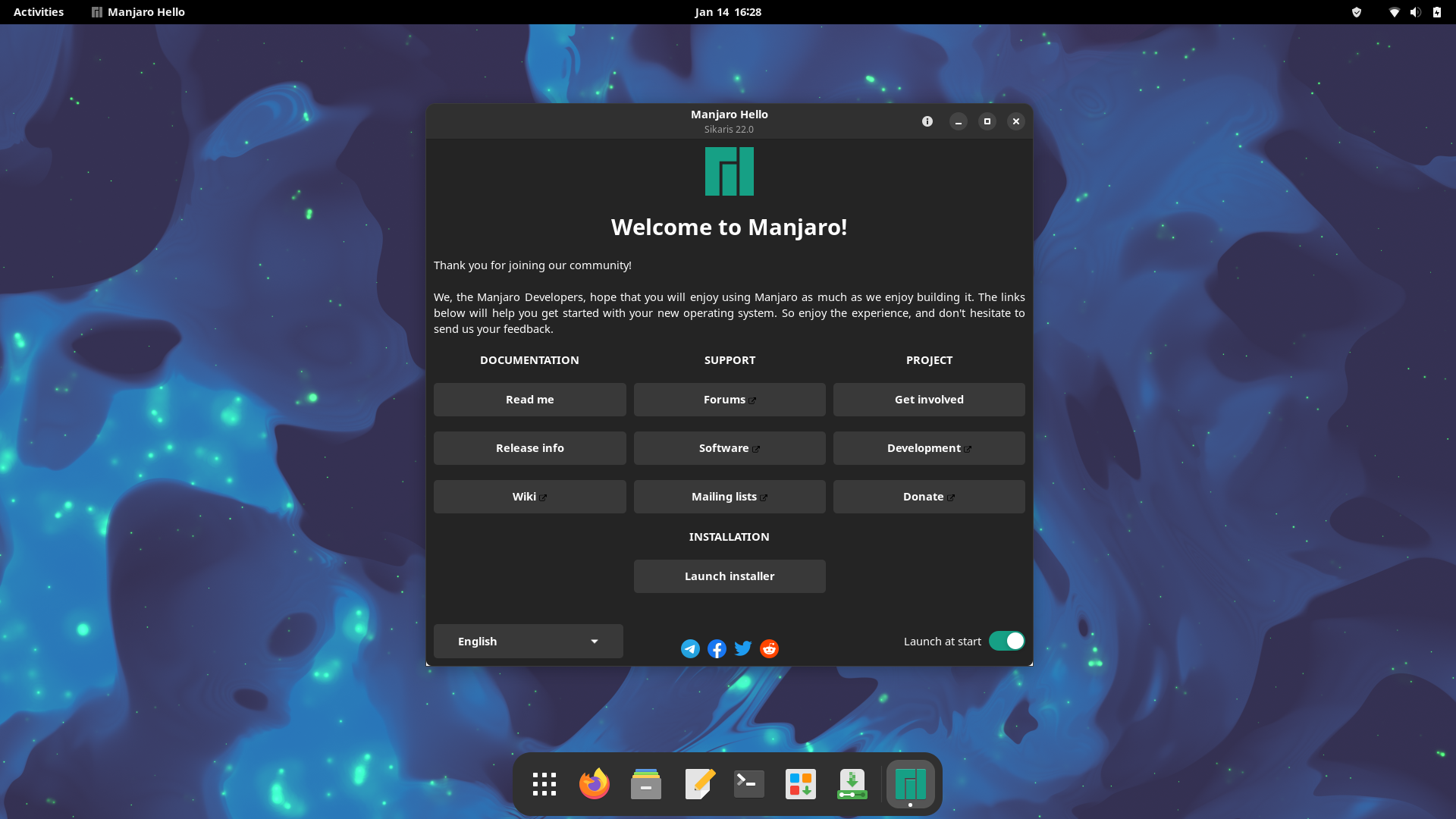 Manjaro Hello