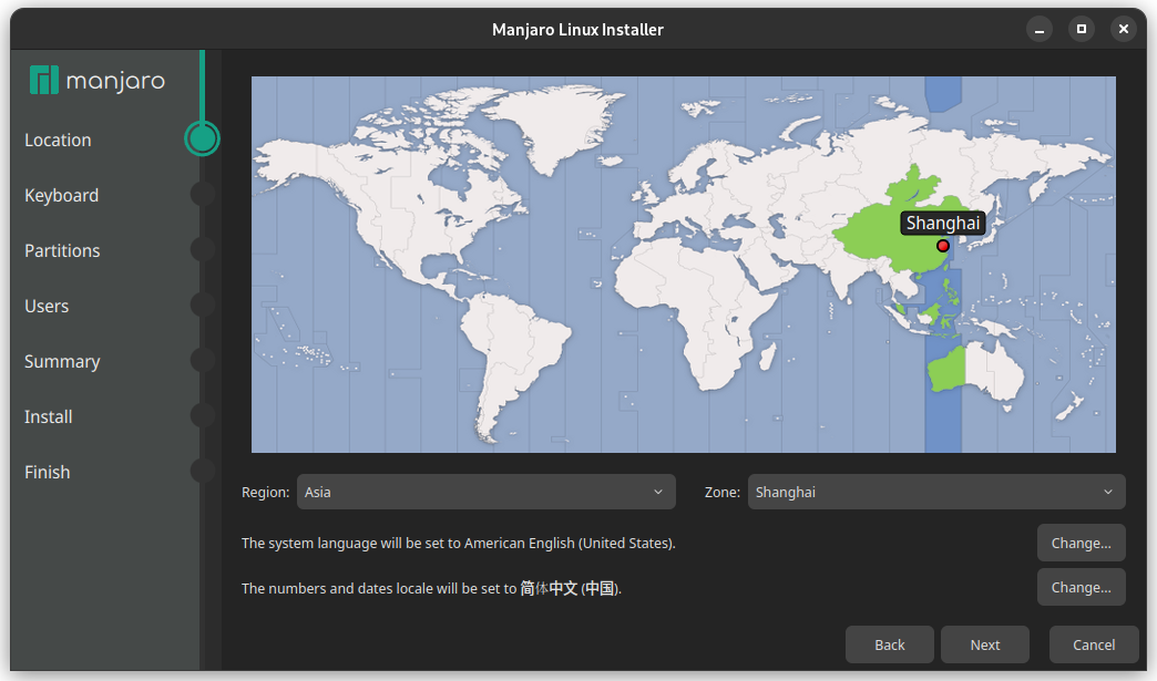 Time zone and system language