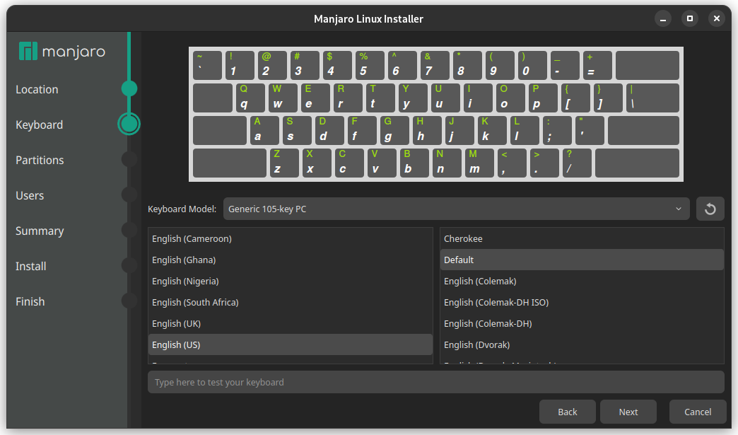 Keyboard layout