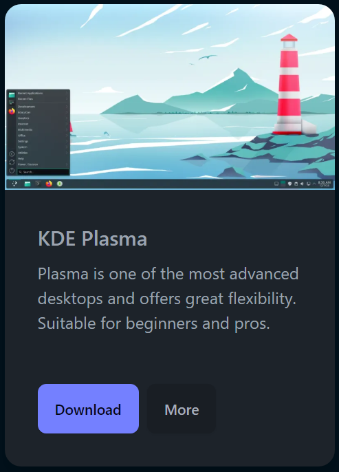 KDE Plasma - Manjaro official webside
