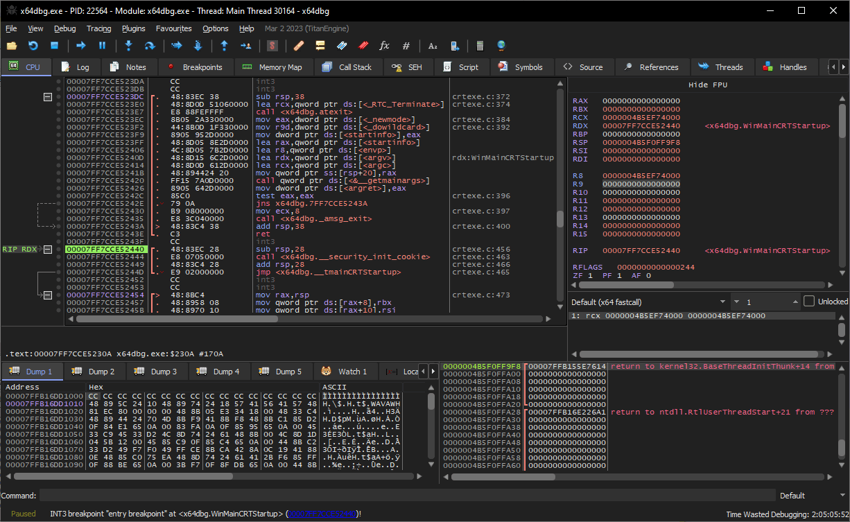 x64dbg "Visual Studio Dark Theme"